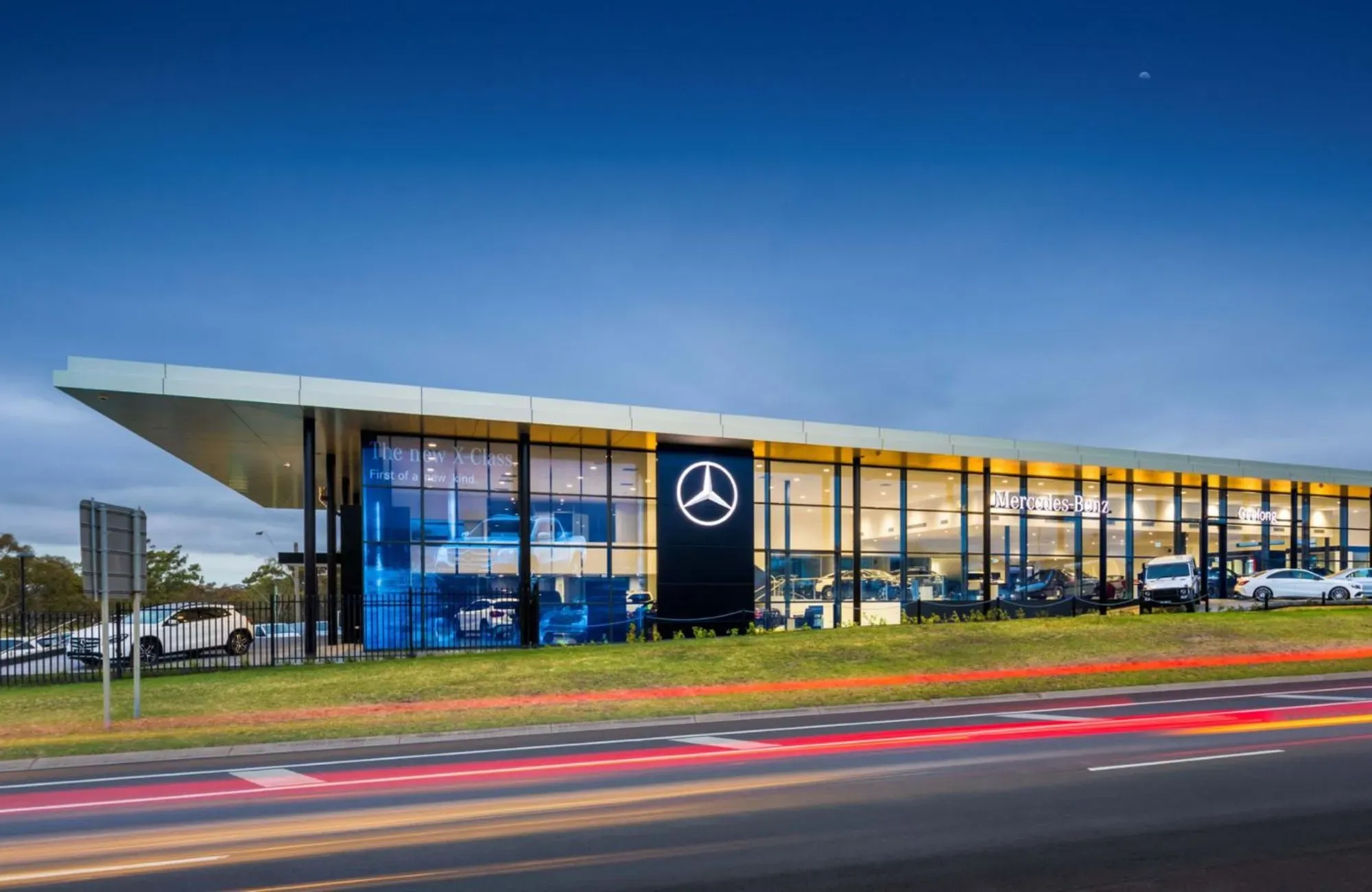 Mercedes Benz Showroom Side Elevation by Watson Young Architects