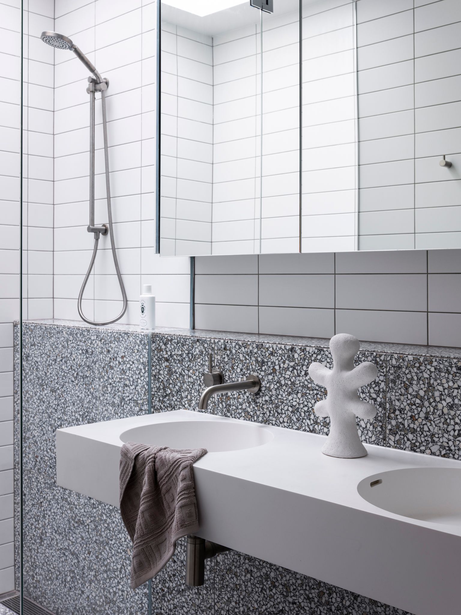 Bondi Beach House by Carla Middleton Architecture. Bathroom vanity and shower