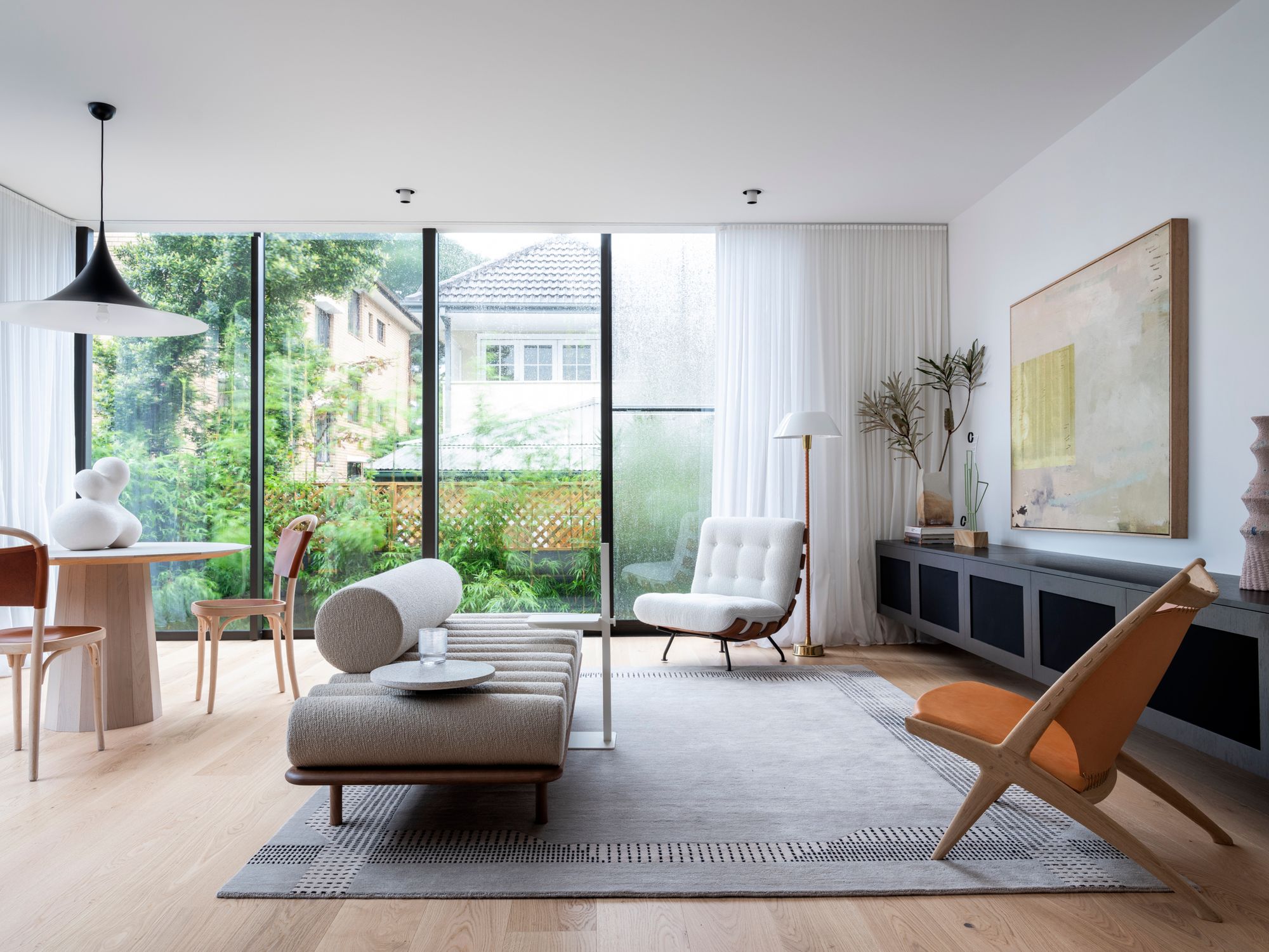 Bondi Beach House by Carla Middleton Architecture. Interior living room, window view out to nature