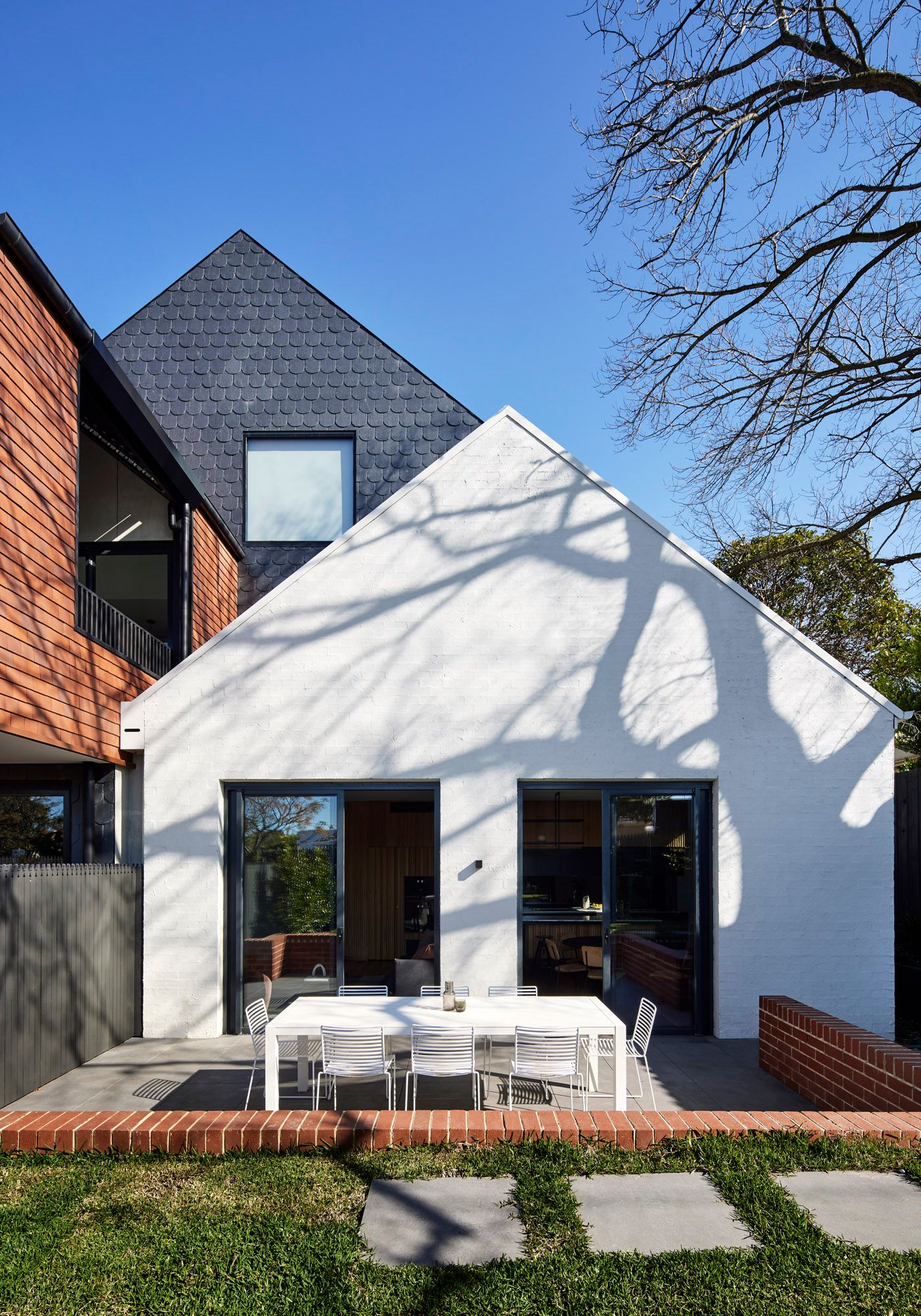 Slate House by Austin Maynard Architects. Exterior apartment courtyard terrace