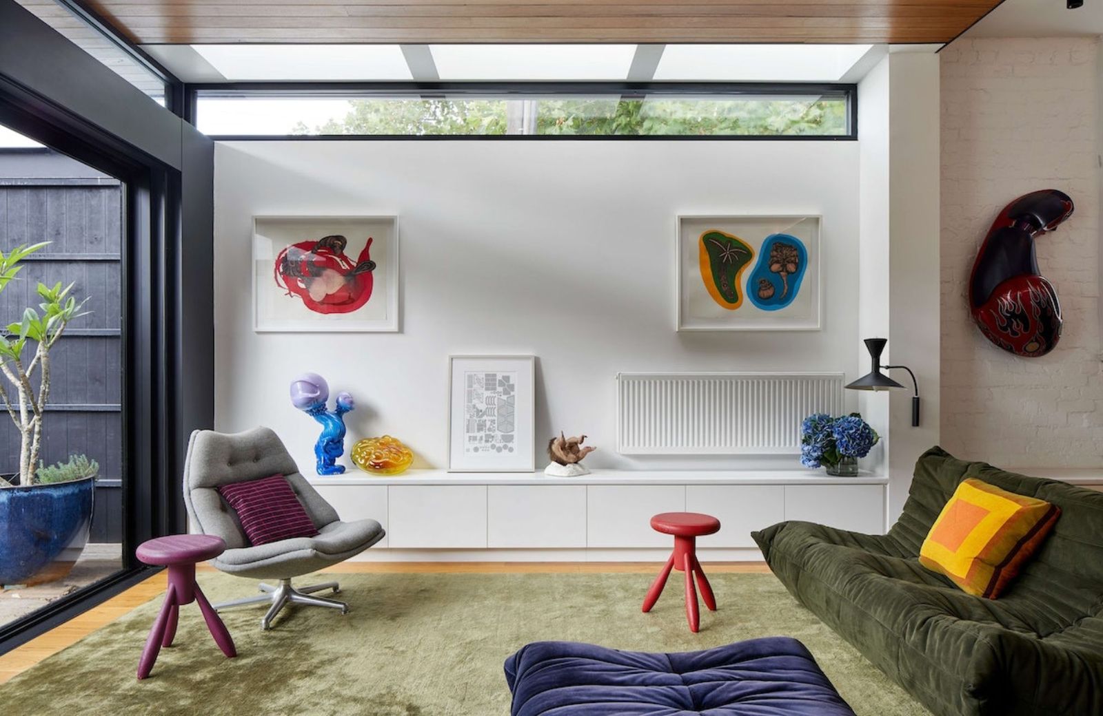 Artforms by Hindley & Co. Living room featuring bold colours and geometric shapes