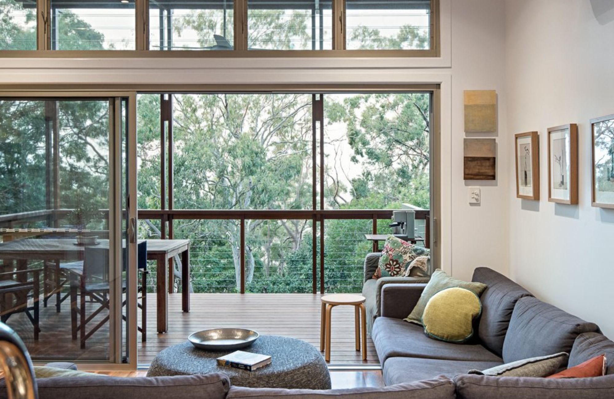 Baastudio & Baahouse Architecture. Living room view out to surrounding bushland.