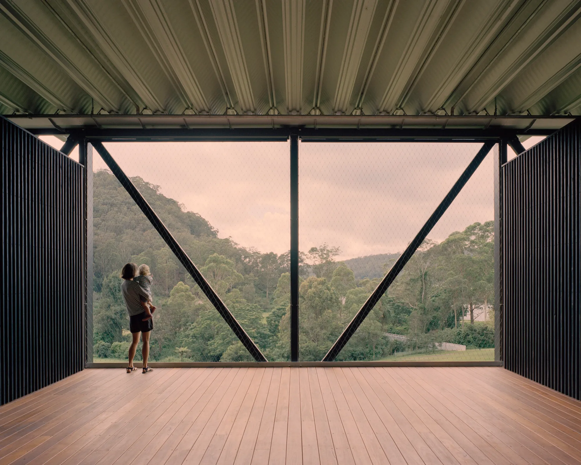 Bridge for Creative Learning at Bundanon. Internal view looking out to the landscape