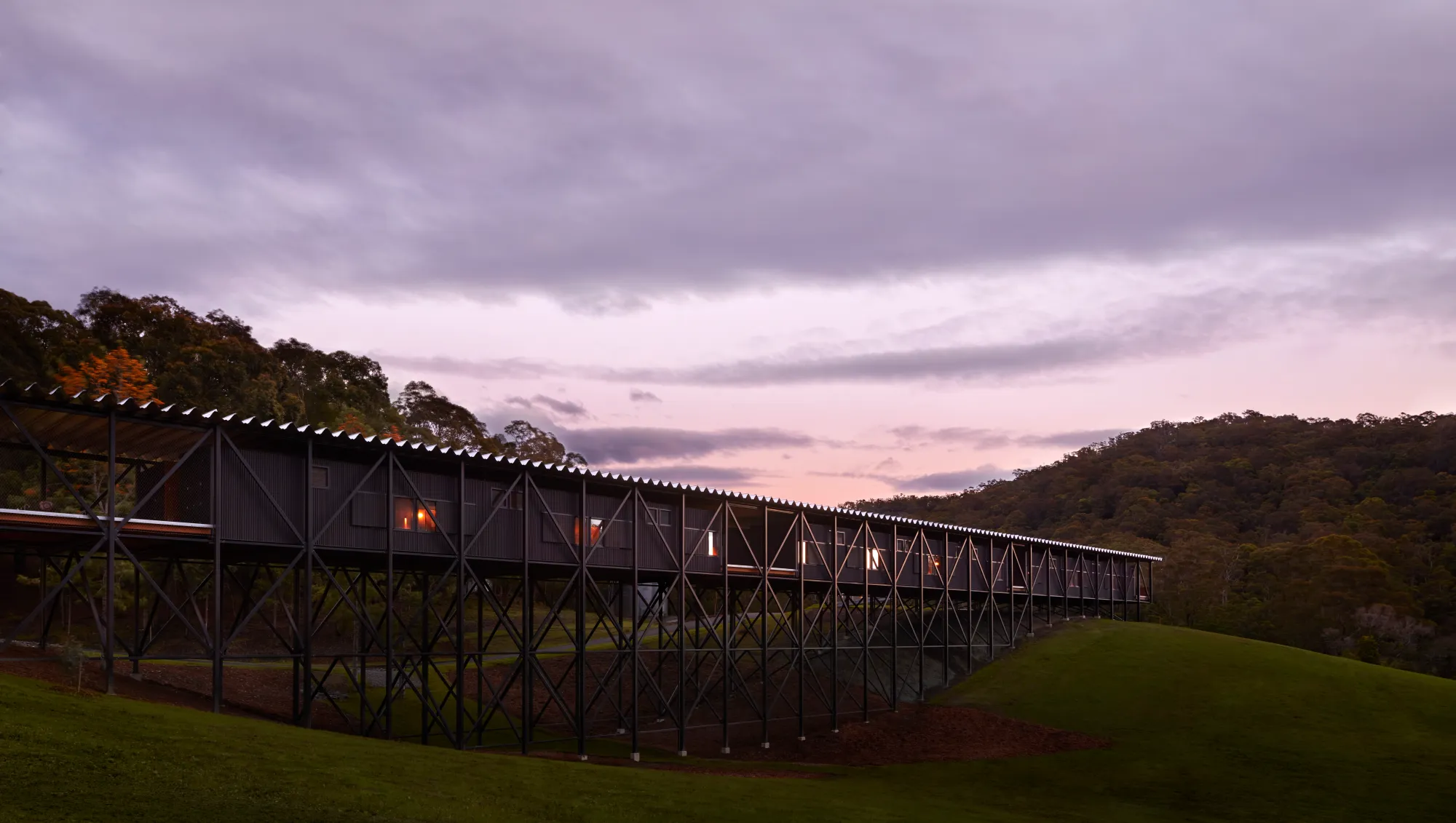 Bridge for Creative Learning at Bundanon at dusk