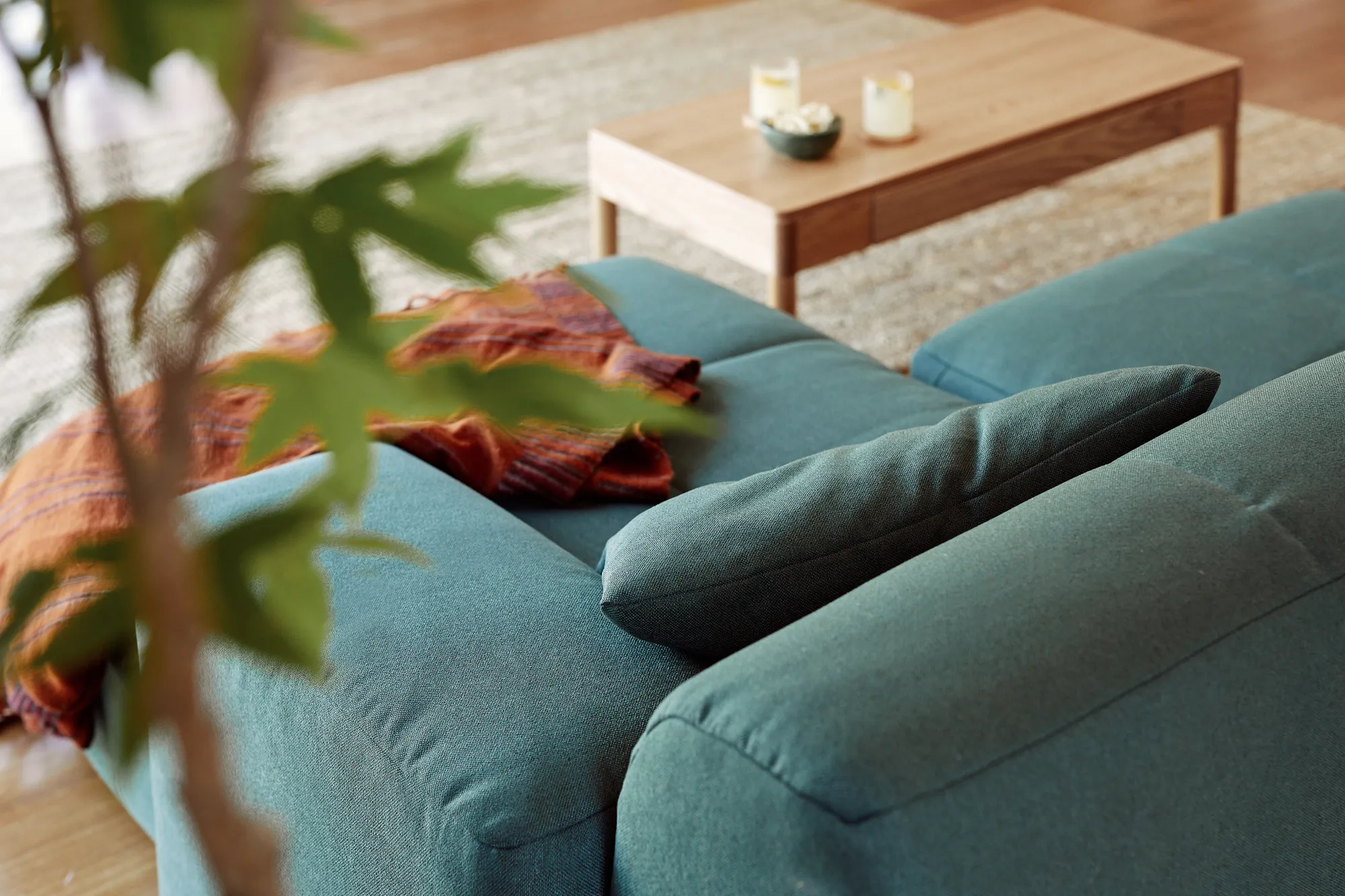 The Everyday Sofa by Eva shown in green