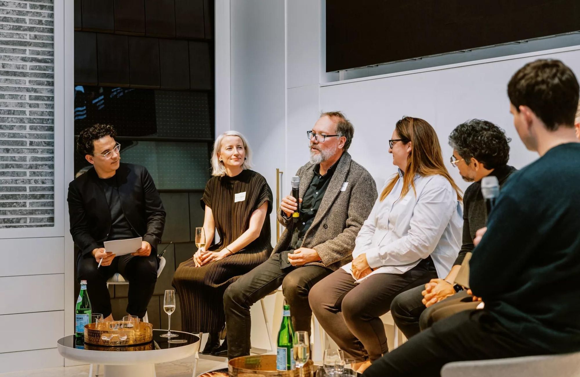 CO-architecture I The Future of Work Melbourne. Panel guests Kevin Mitchem, Monique Woodward, James Calder, Ingrid Bakker & Dr. Agustin Chevez (left to right)