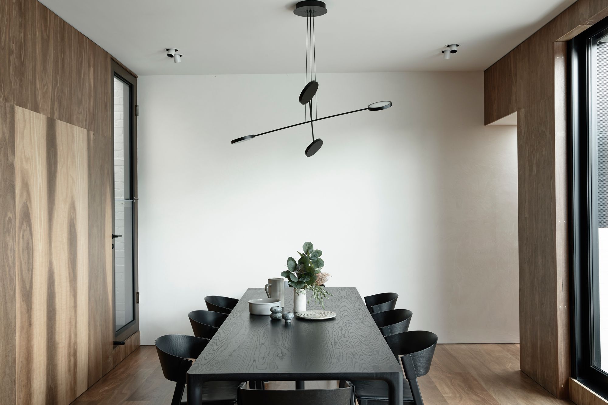 Carlton North Residence by Project 12 Architecture. Dining room view, featuring 6-seater dining table.