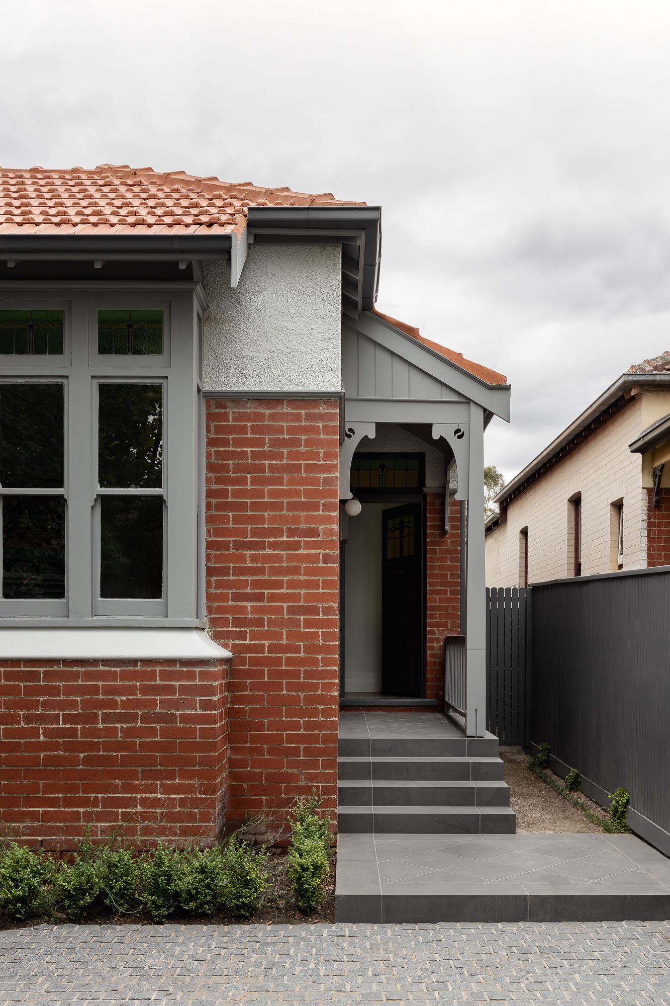 Ripponlea House by Luke Fry Architecture and Interior Design. Close up facade elevation of edwardian style home