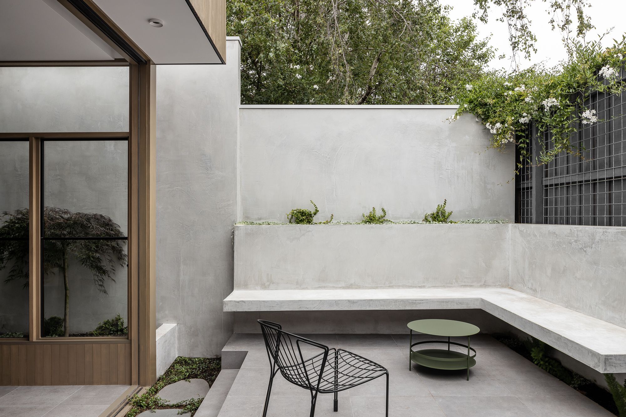 Ripponlea House by Luke Fry Architecture and Interior Design. View of Internal courtyard, highlighting connection to outdoor 