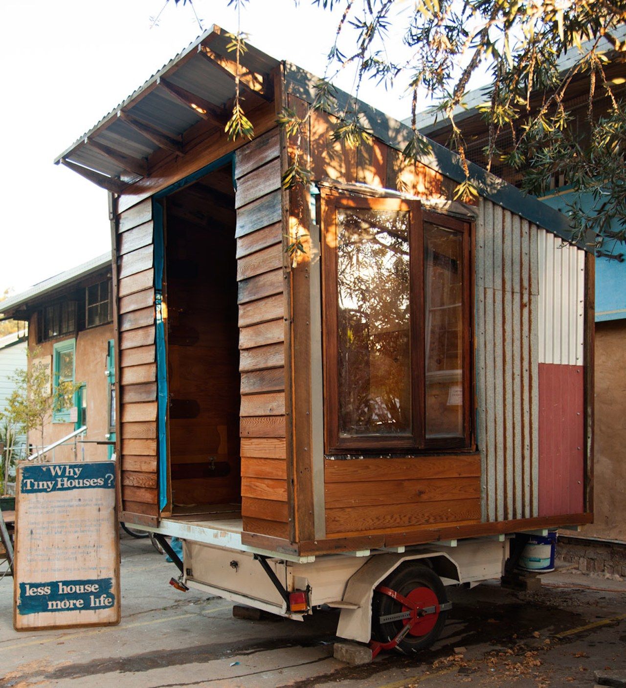 Tiny house on a trailer using recycled materials