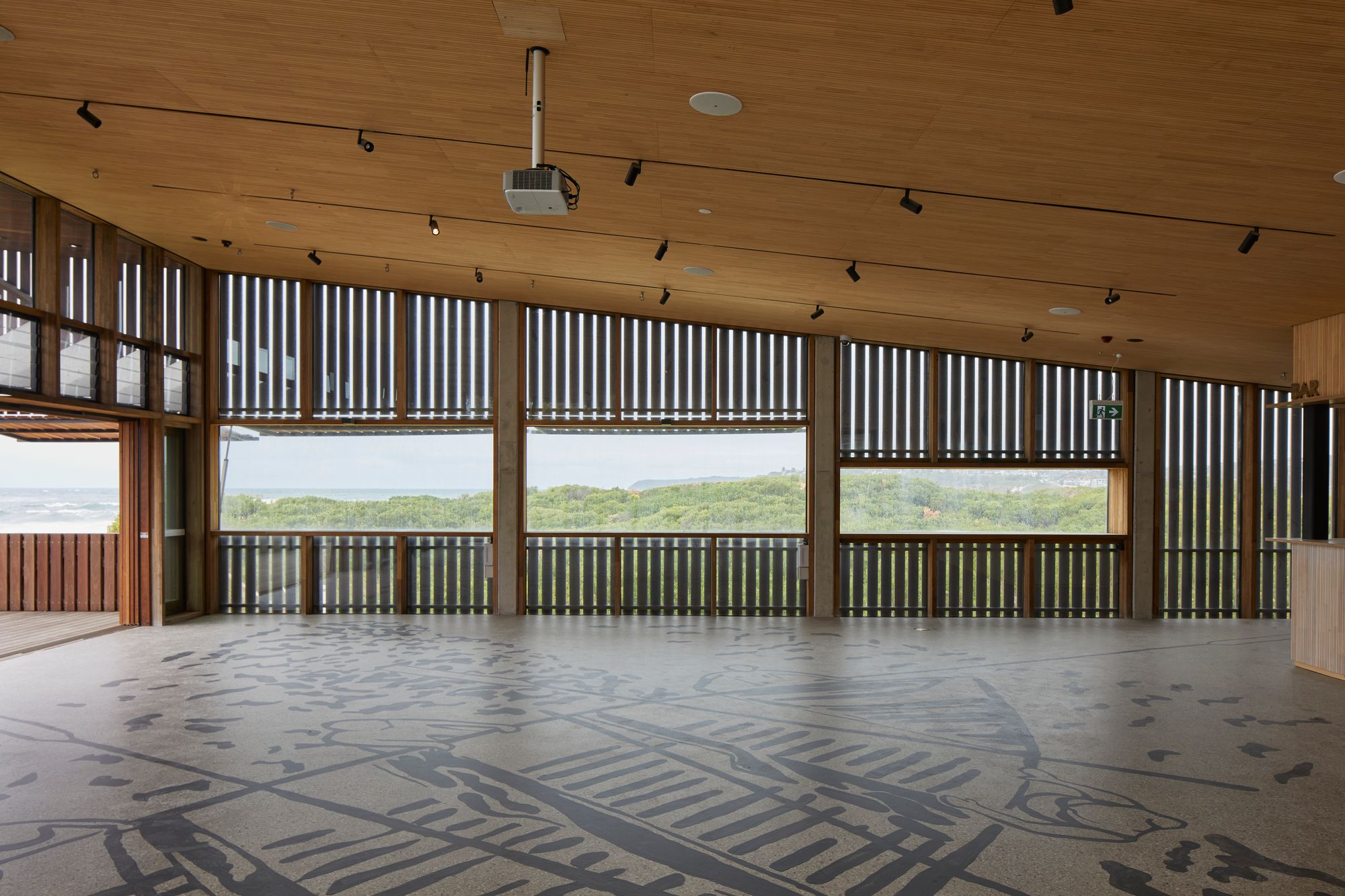 Long Reef SLSC by Adriano Pupilli Architects showing interior of function room