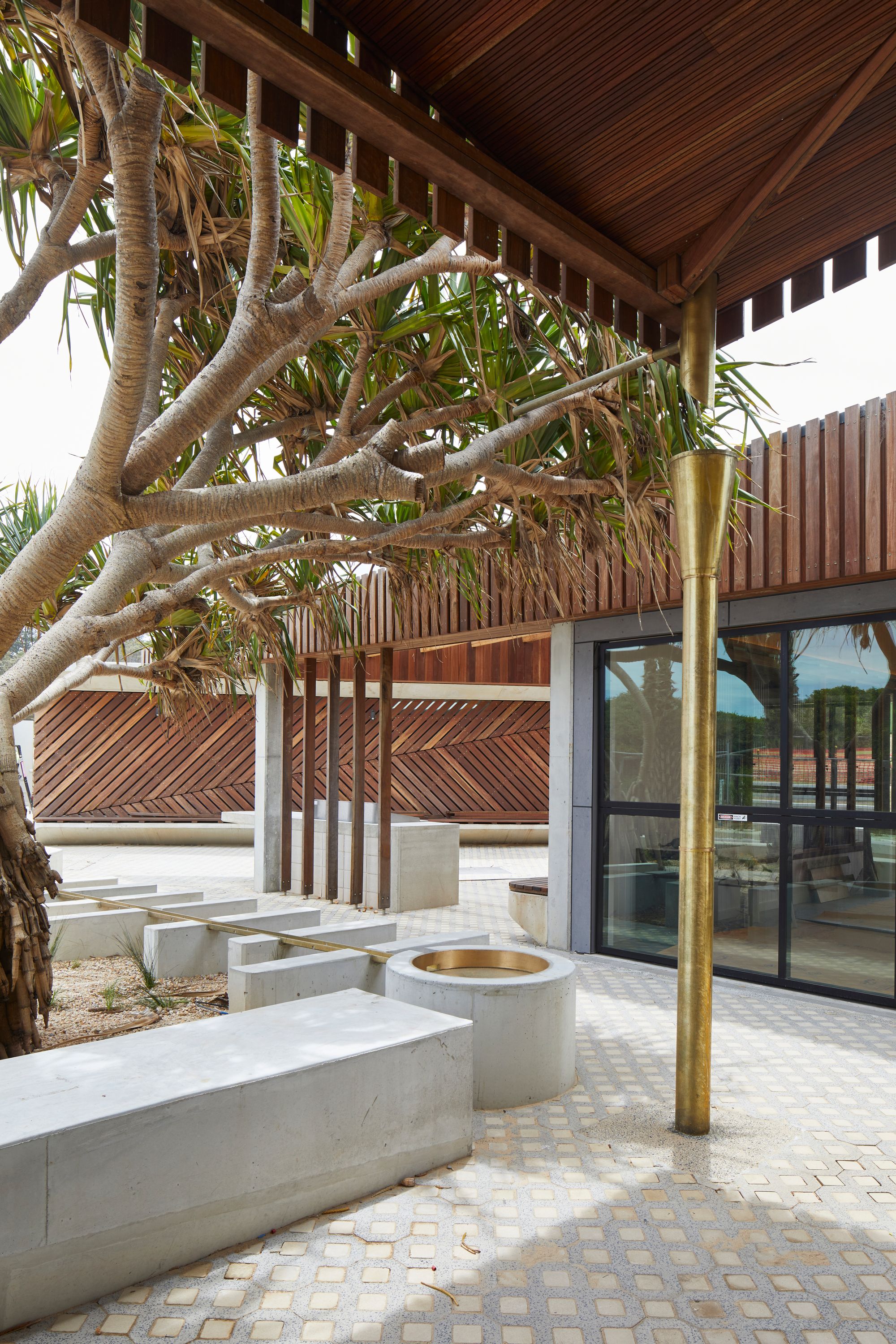 Long Reef SLSC by Adriano Pupilli Architects showing landscaped public courtyard