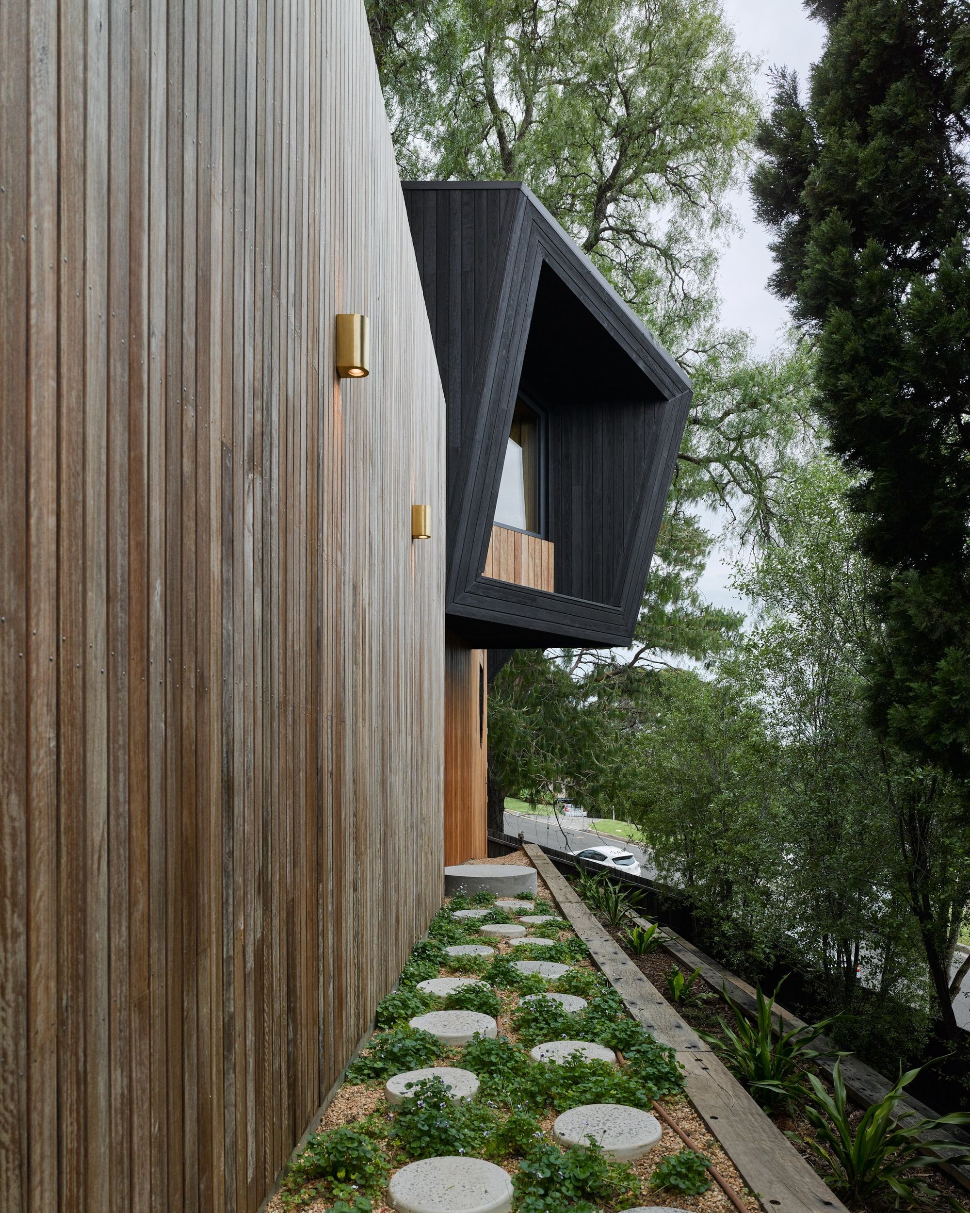 Pepper Tree Passive House by Alexander Symes Architect showing entry steppers