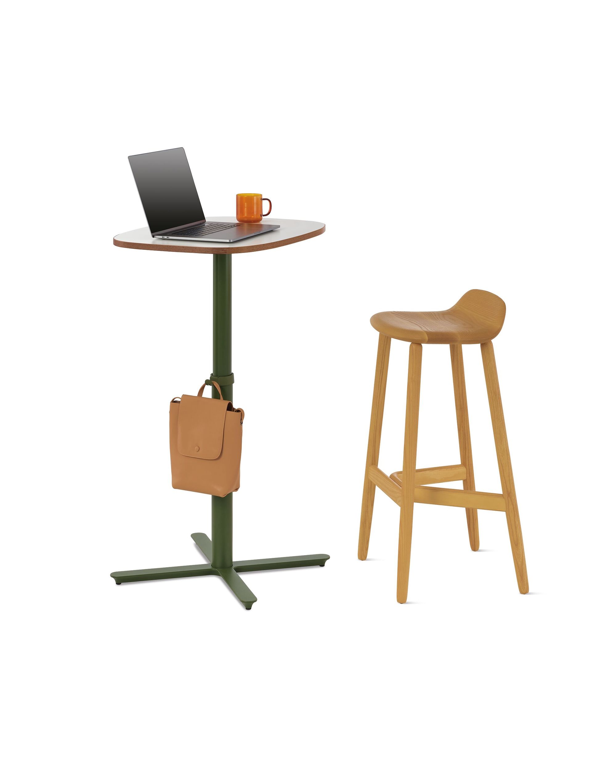 The Passport Work Table by Herman Miller. Passport table arranged as a tall seating position. 