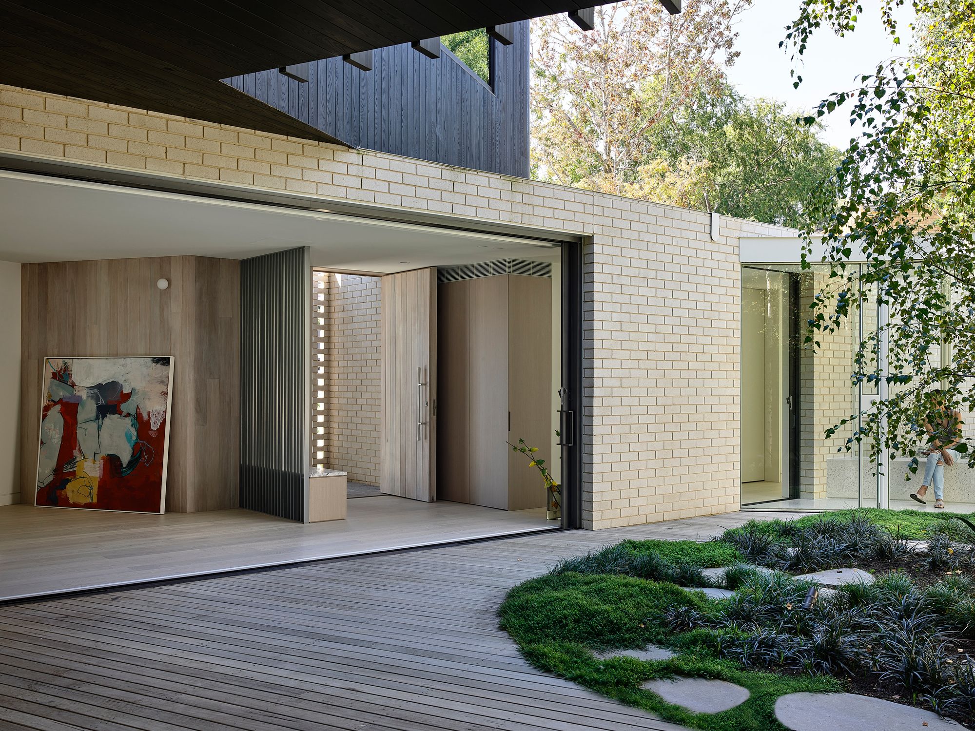 Brimar House by Michael Ong Design Office. First level view opening up onto courtyard. 