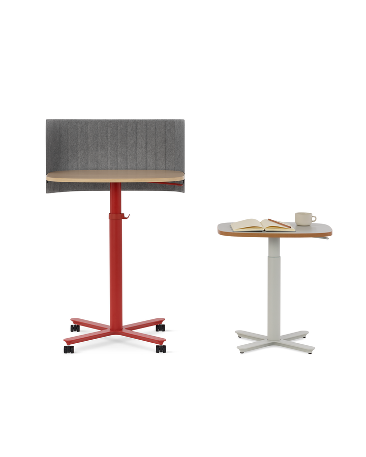 The Passport Work Table by Herman Miller. Two colours selections and size arrangements displayed for user preference. 