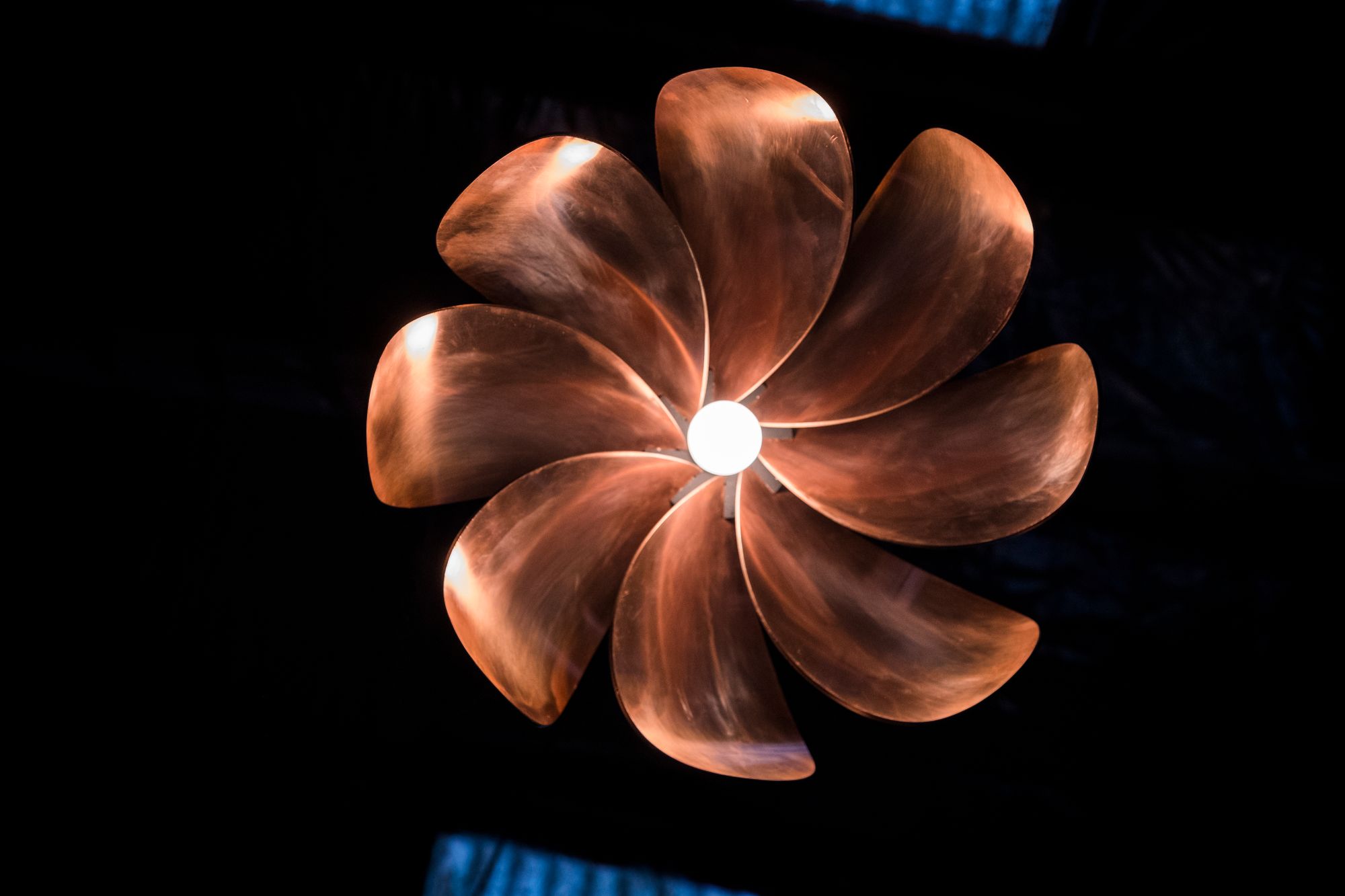 Duncan Meerding's Propeller Pendant with copper internal underside view