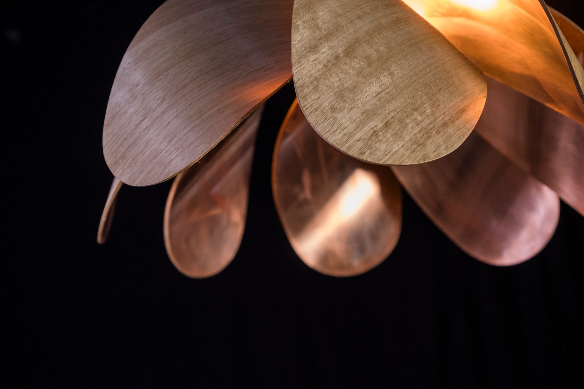 Duncan Meerding's Propeller Pendant with copper internal close up view