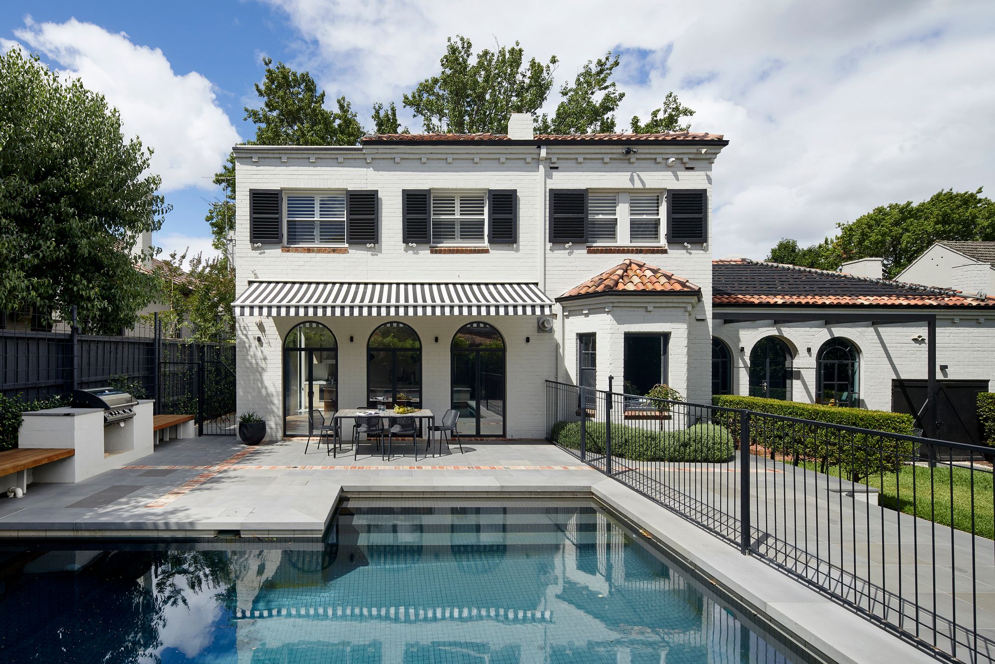 Arch Deco by Hindley & Co. Arche Deco Project, picture from Pool area of Backyard. 