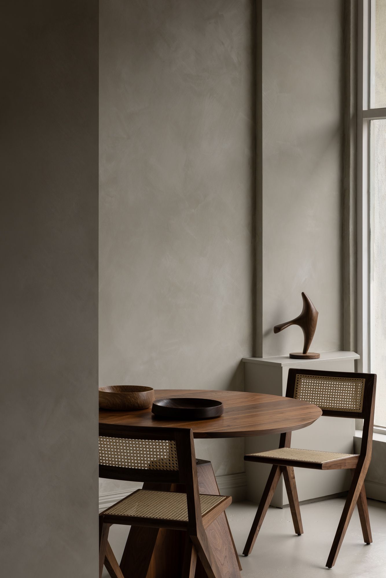 Interior image of Daniel Boddam's new showroom in Melbourne showing timber meeting table