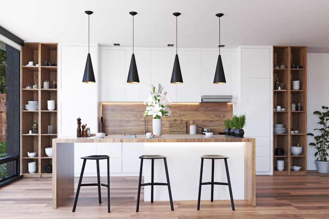 Kitchen with storage space