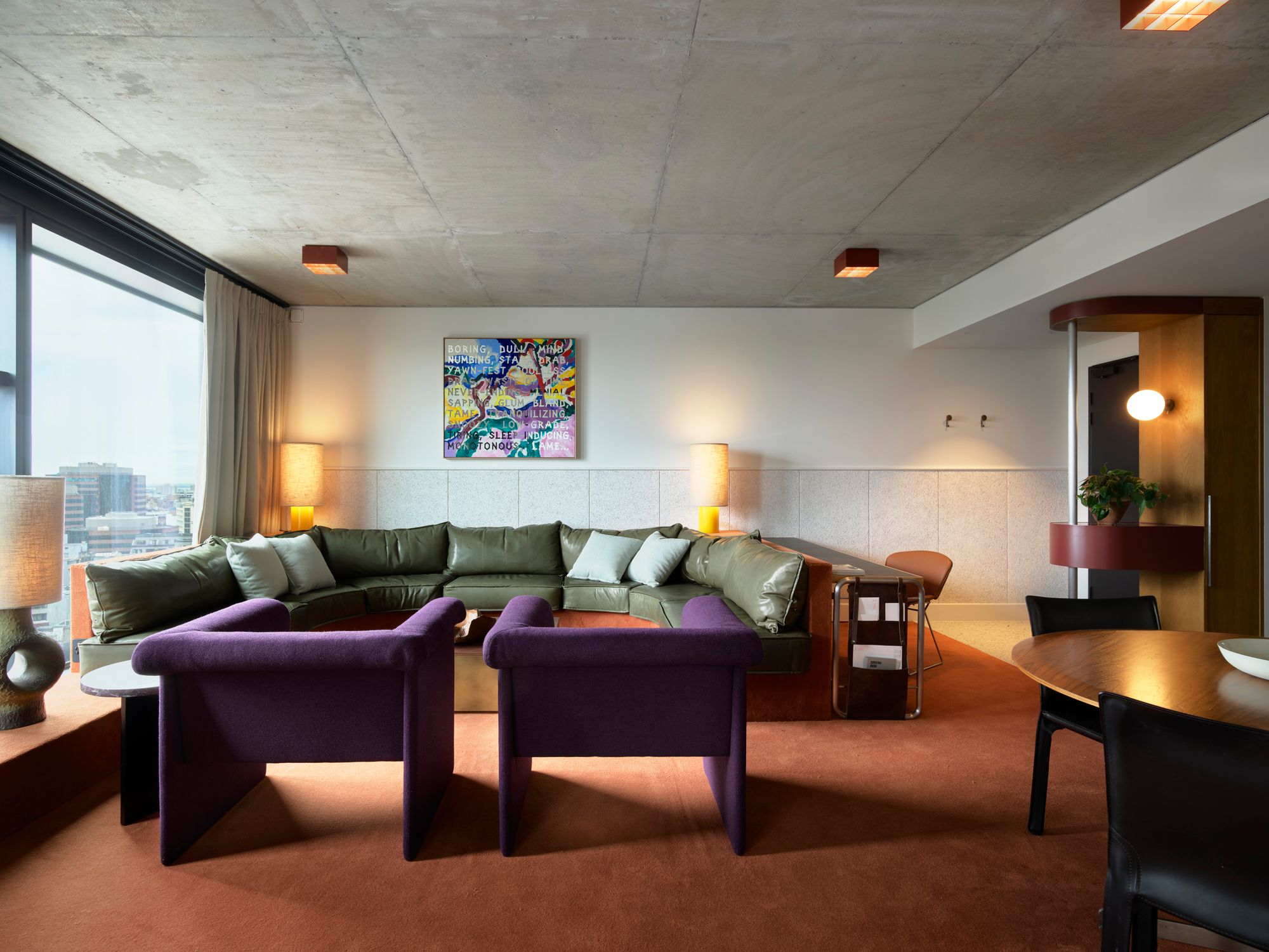 Ace Hotel Sydney. Suite room option for guests with large living, dinning and kitchen space. 
