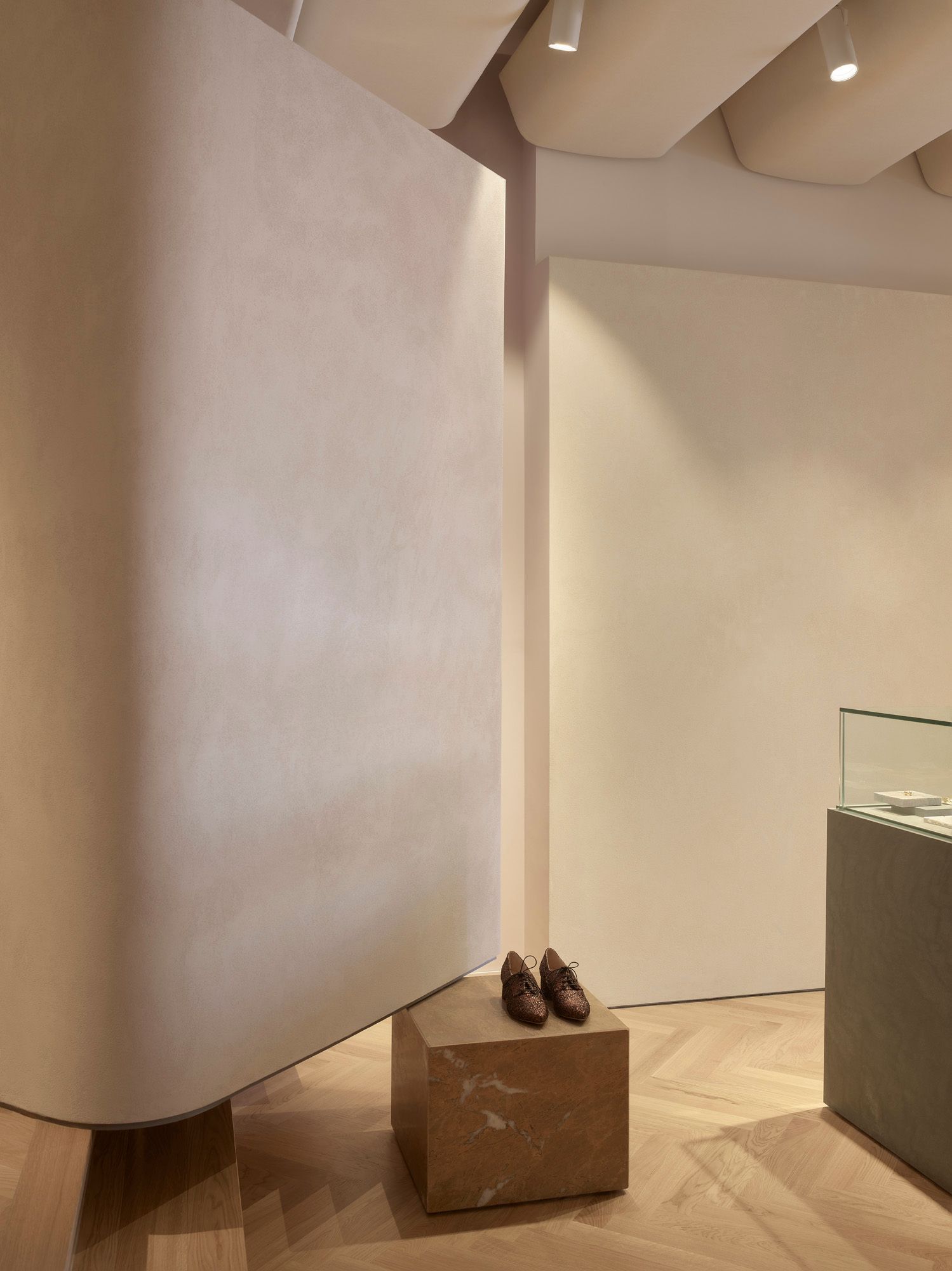 Mastani by DesignOffice featuring Waterstone Velvet. Showing interior of retail store 