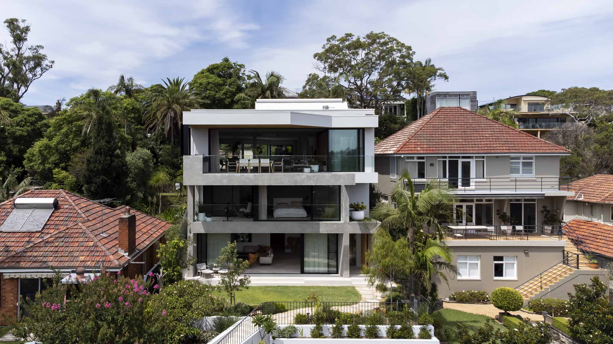 Northbridge by Corben Architects showing external facade of the rear and neighbouring buildings