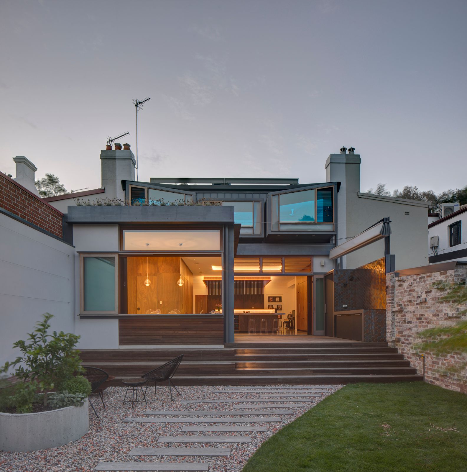 Sky House by Marra+Yeh Architects showing external rear facade