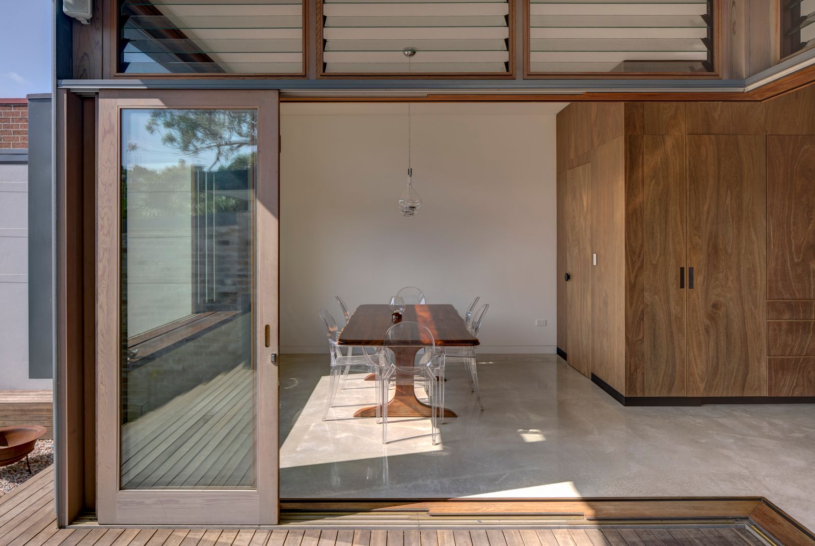 Sky House by Marra+Yeh Architects showing interior view of dining space