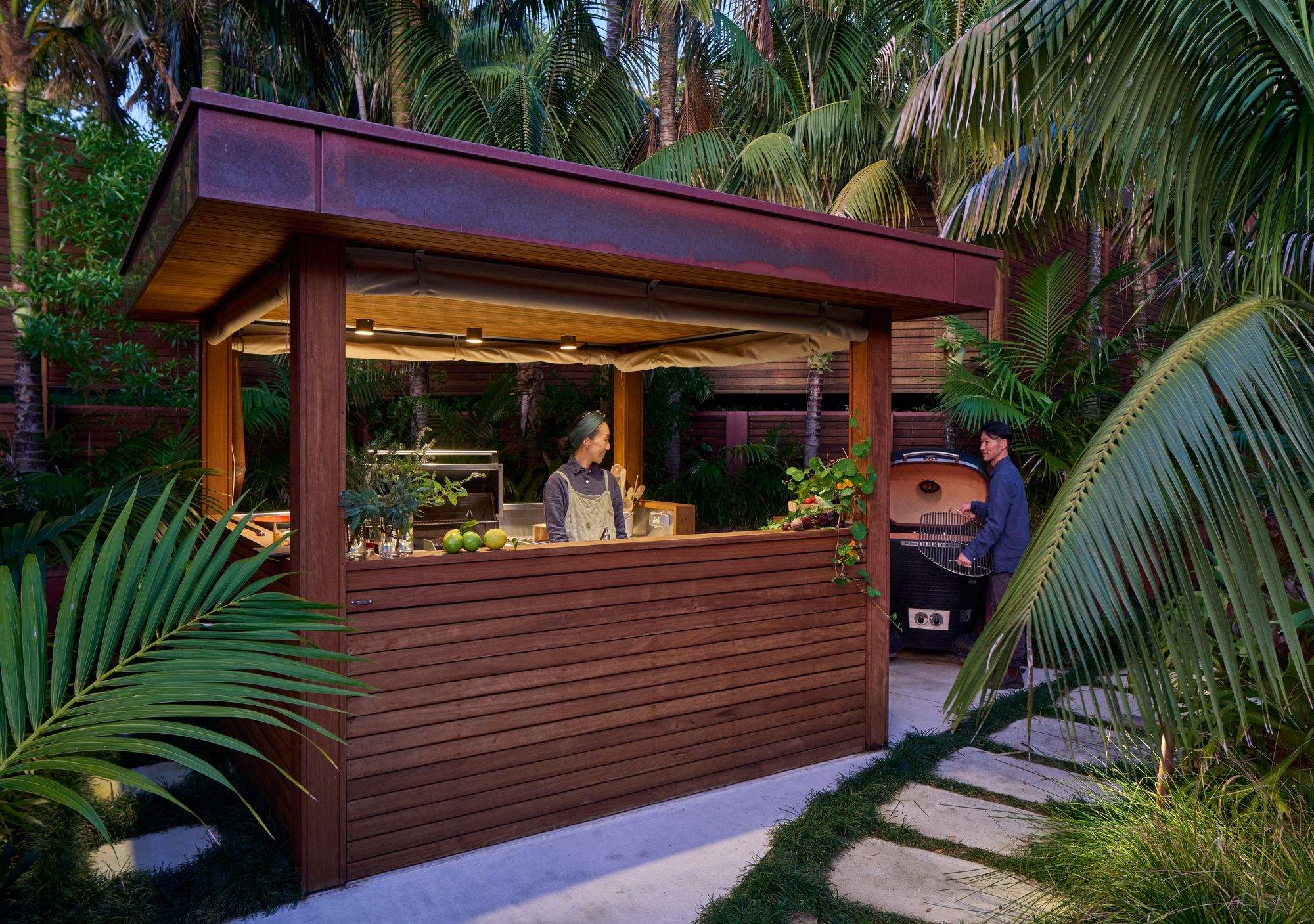 Island House, Lord Howe Island showing outdoor cooking zone