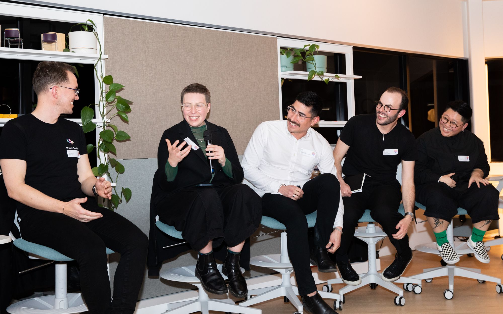 Queers in Property panel discussion at Living Edge in Melbourne showing panel speakers