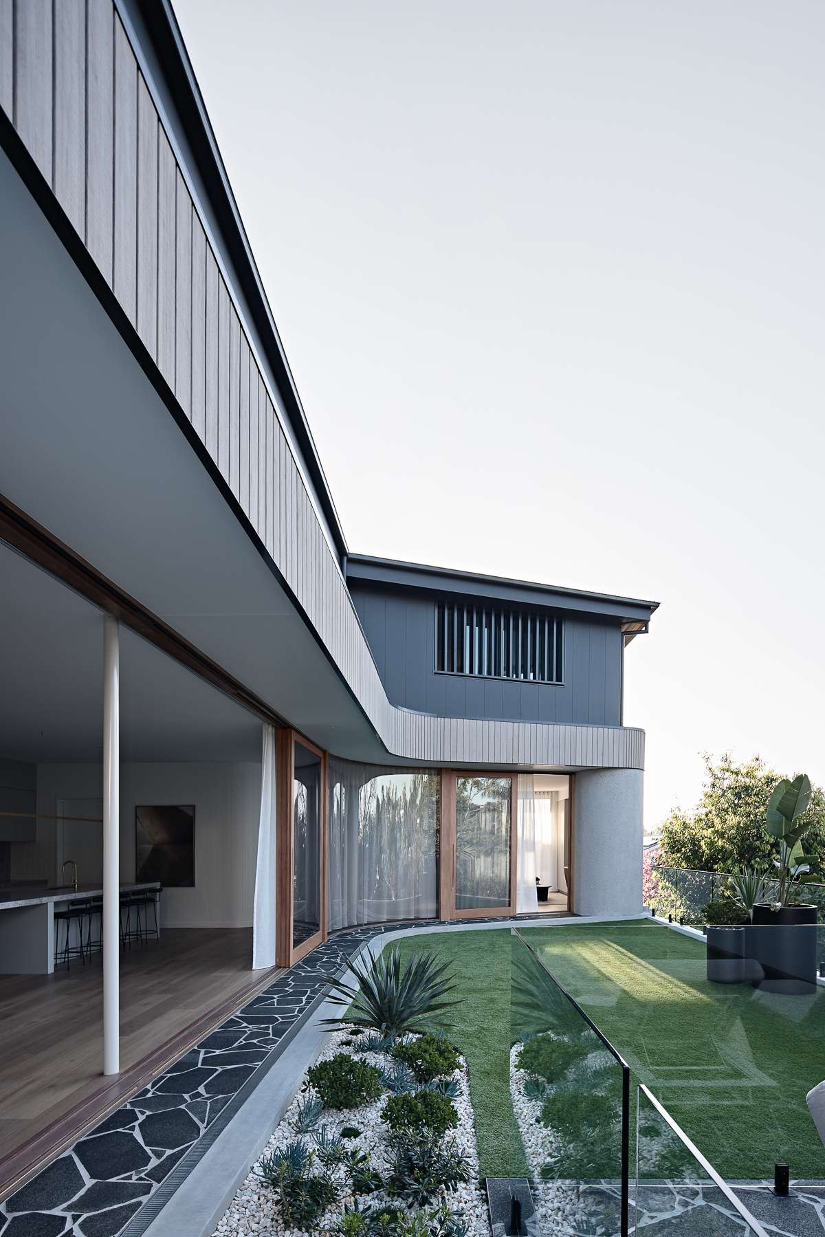 Amiri Courtyard House by Kelder Architects showing the landscaped courtyard