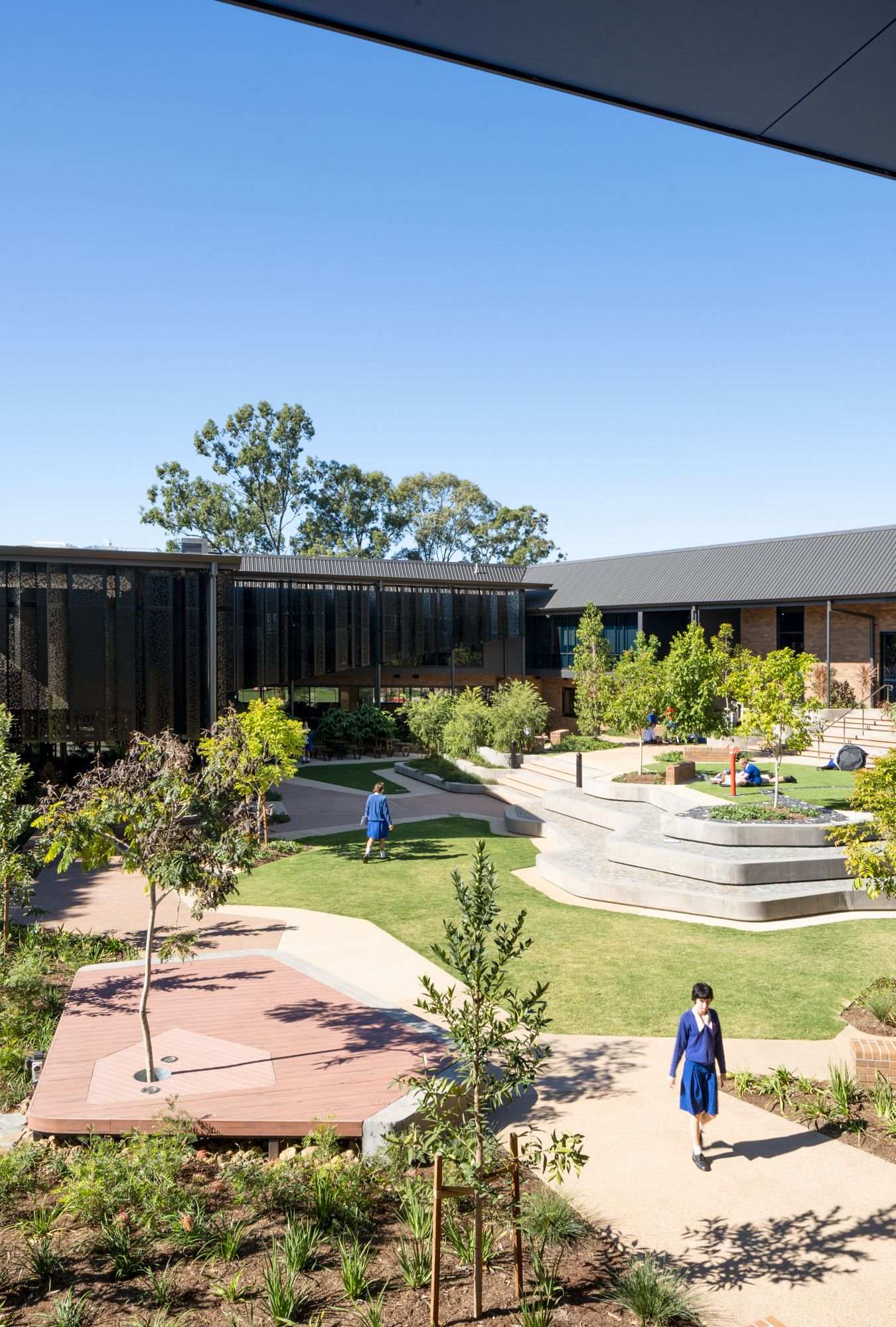 Hillbrook Anglican School by BSPN Architecture showing landscaped garden