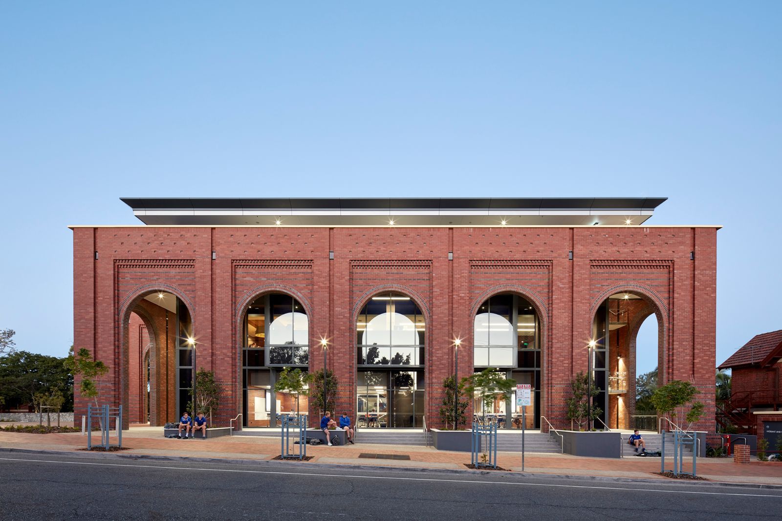 Anglican Church Grammar School Centenary Library by BSPN Architecture showing brick facade with arch openings