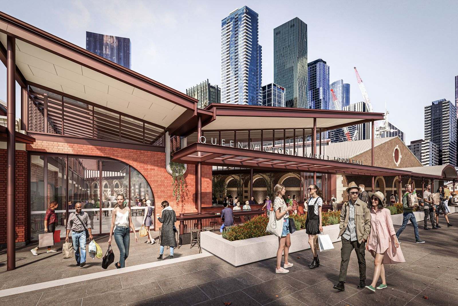 Queen Vic Markets showing render of exterior