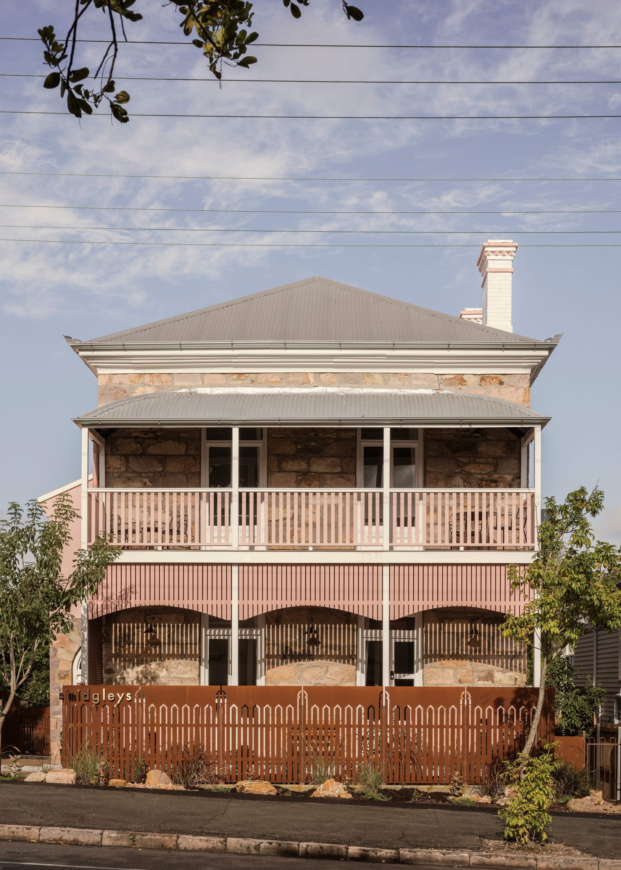 An exterior shot of Miss Midgleys showing the renovated street frontage of the heritage building