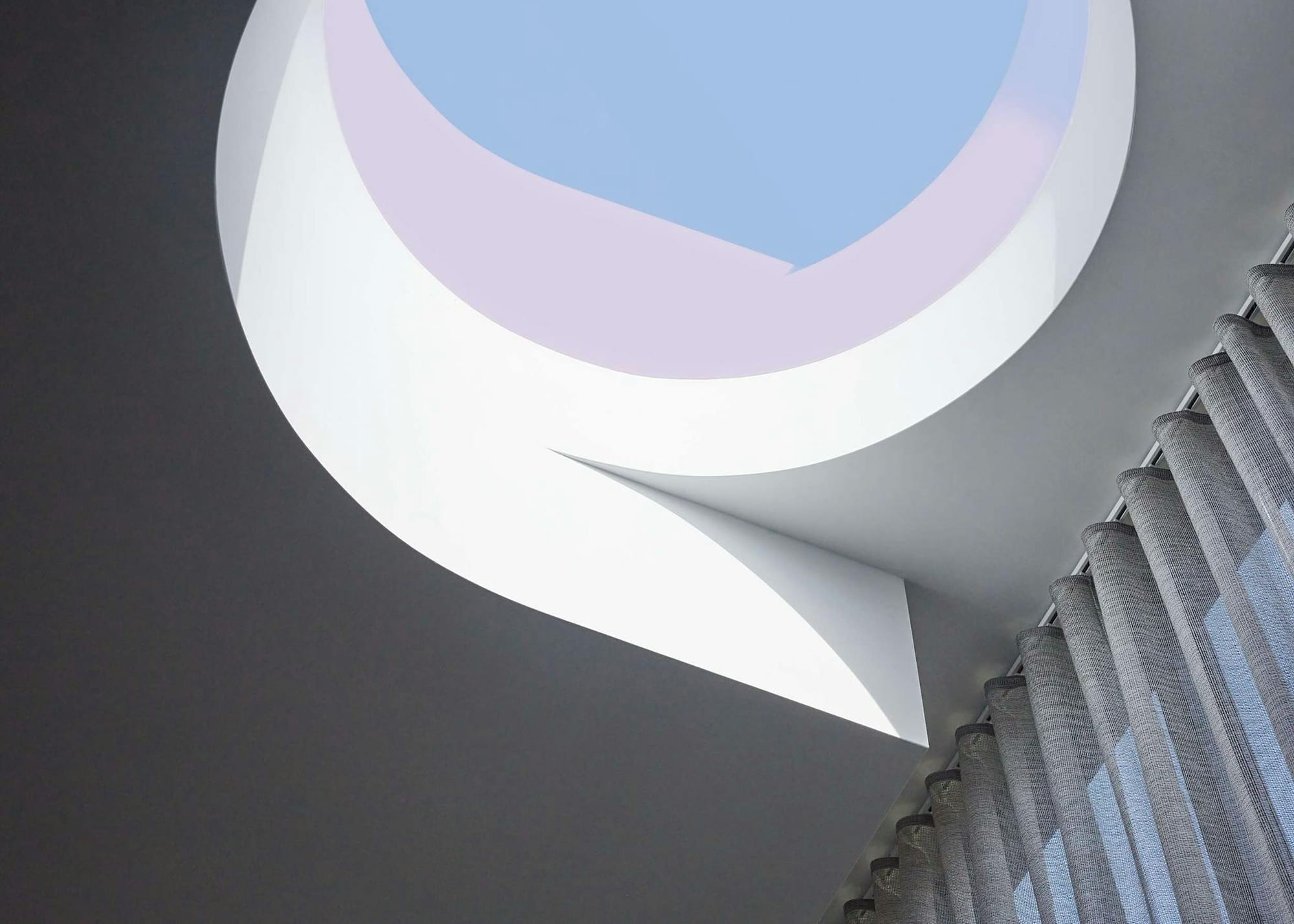 The Bach Pad by Merrylees Architects. Round shaped ceiling window detail.