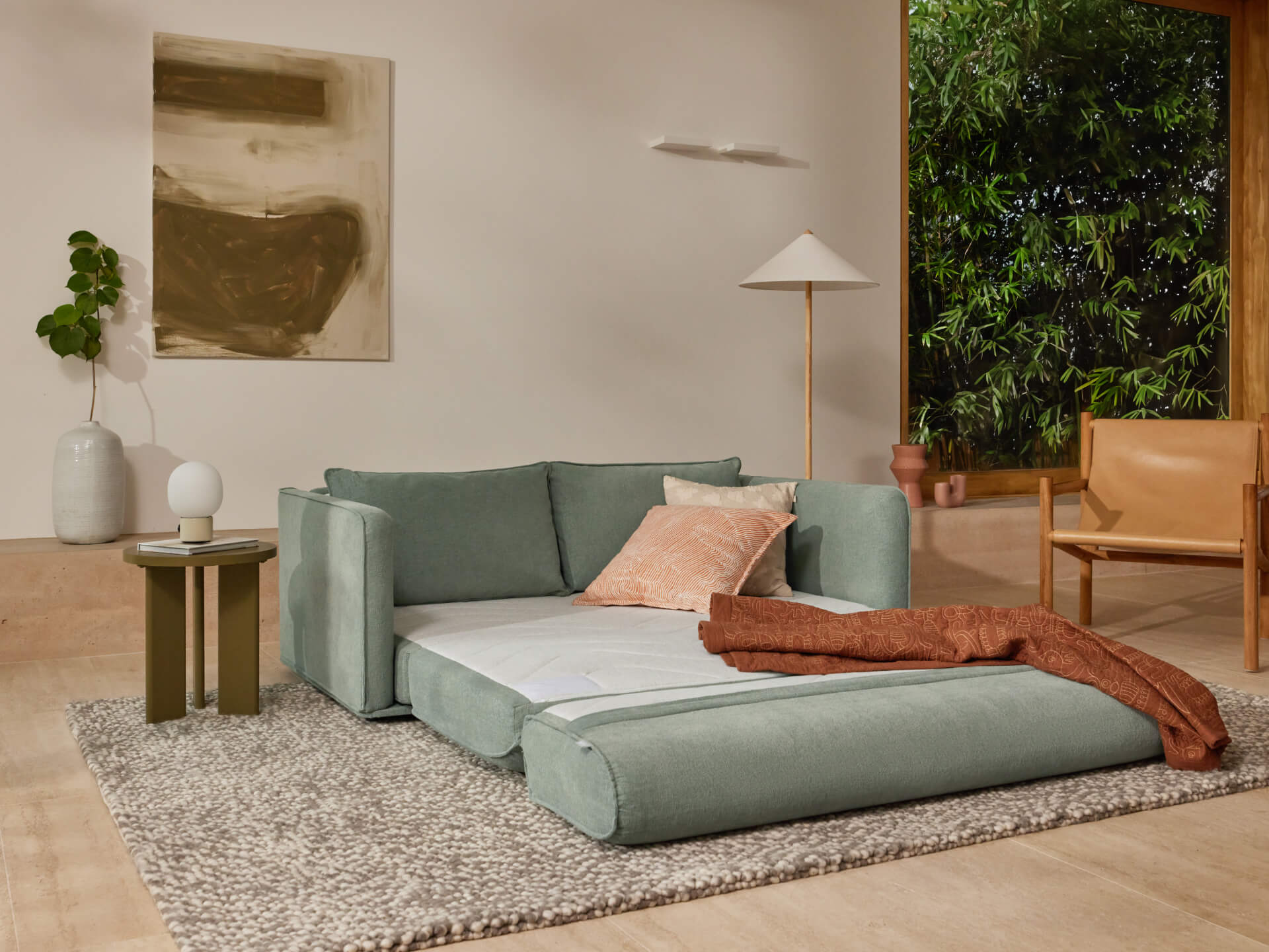 Sofa bed in Sea Foam (luxe edition) by Koala.