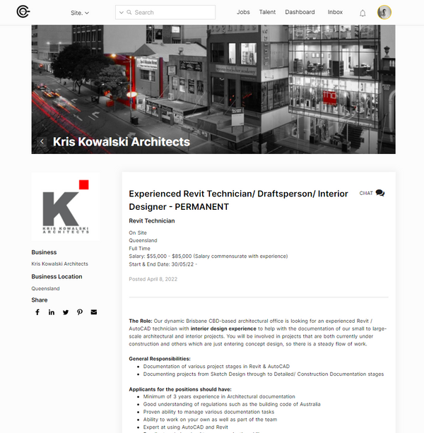 COarchitecture and the Australian Architecture Job Board alliance.